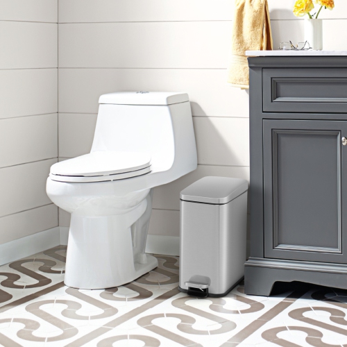 Costway 2 Pack Trash Can Combo Set with Step-on Pedal Removable Inner Buckets for Kitchen