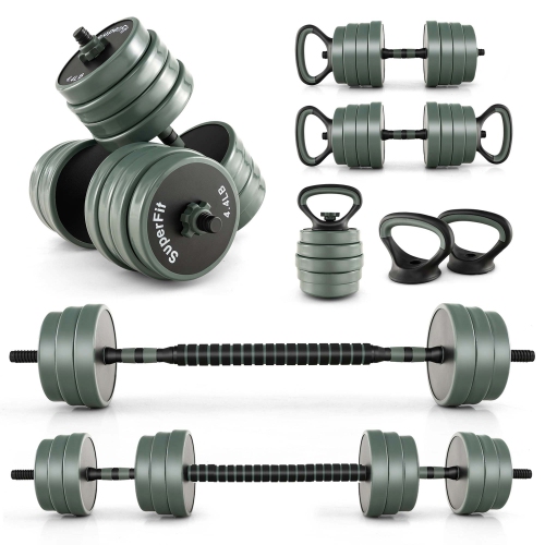 COSTWAY  4 In 1 Adjustable Weight Dumbbell Set 47Lbs Free Weight Set Withconnector Home Gym