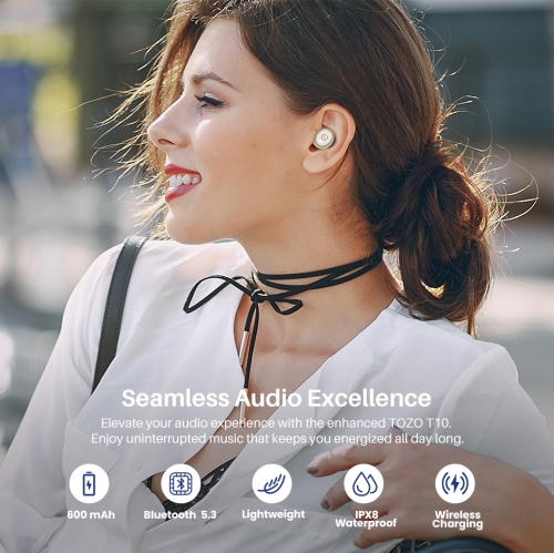 TOZO T10 mini Earbuds Support APP Customize 16 EQ In-Ear Noise Cancelling True Wireless-Khaki