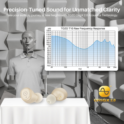 TOZO T10 mini Earbuds Support APP Customize 16 EQ In-Ear Noise Cancelling True Wireless-Khaki