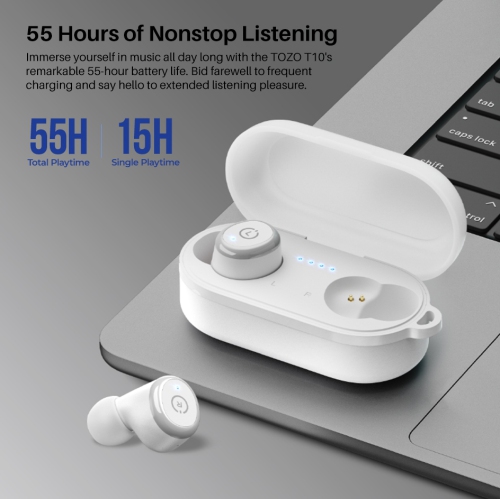 TOZO T10 mini Earbuds Support APP Customize 16 EQ In-Ear Noise Cancelling True Wireless-White