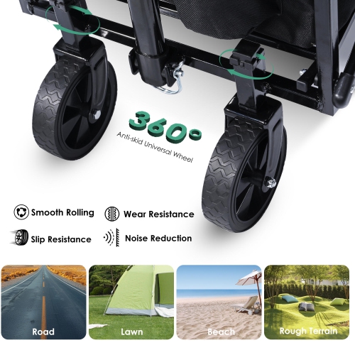 Yardlab Folding Wagon, Collapsible Garden Camping Storage Cart Outdoor Utility Beach Wagon, 27.9" x 15.7" x 19.3