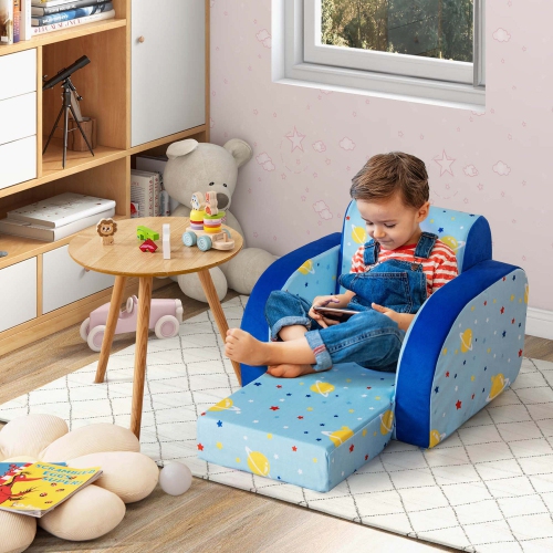 Fauteuil de relaxation convertible 3-en-1 avec divan pour enfants multifonction de Costway
