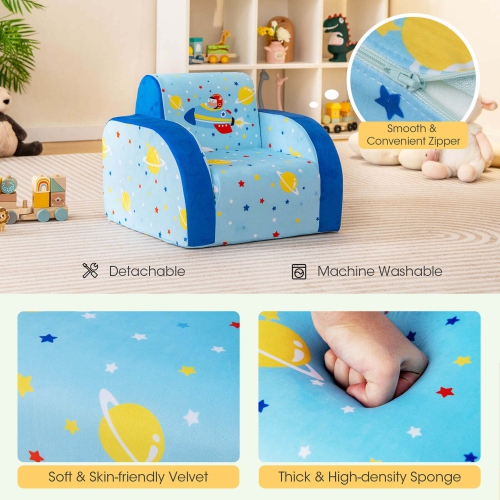 Fauteuil de relaxation convertible 3-en-1 avec divan pour enfants multifonction de Costway