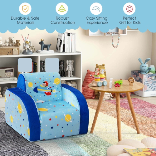 Fauteuil de relaxation convertible 3-en-1 avec divan pour enfants multifonction de Costway