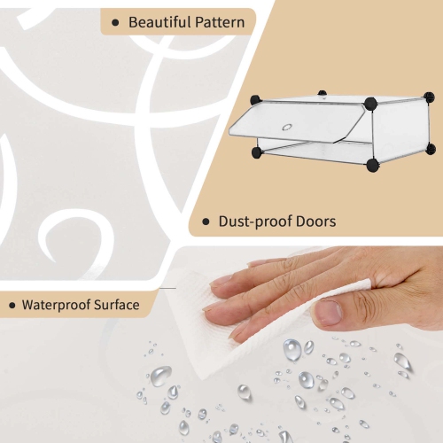 Costway Shoe Rack 12-Cube DIY Plastic Shoe Cabinet Multi Use Modular Closet Shelf White