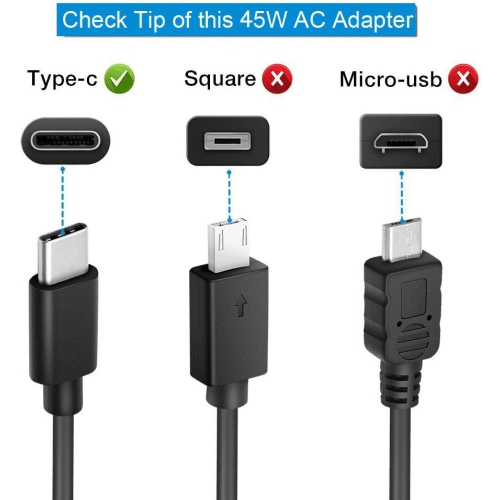 Genuine Lenovo 45W USB-C AC Adapter OEM. 20V-2.25A/15V-3A/9V-2A/5V-2A; Connector: USB-C TYPE-C by LENOVO - Refurbished condition - Image 4