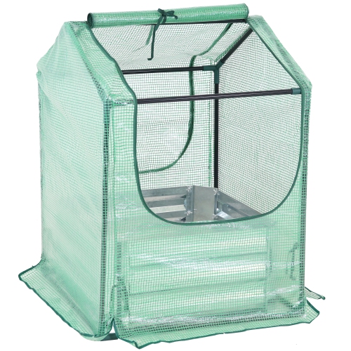 SUNNYDAZE DECOR  Sunnydaze Galvanized Steel Raised Bed With House - - 2 Ft X 2 Ft In Green