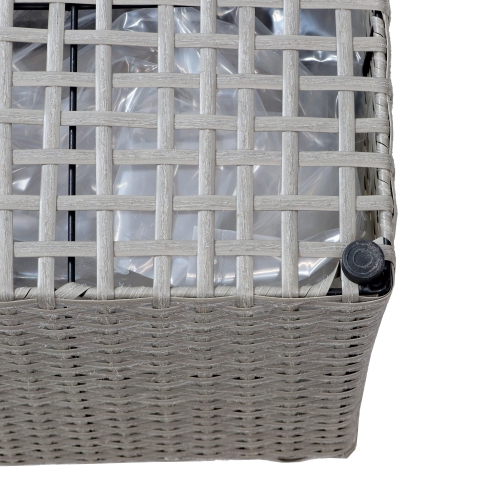 Sunnydaze Polyrattan Indoor Square Planter - Gray - 11 in, 14 in