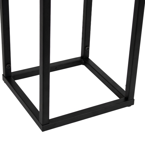 Sunnydaze Modern Simplicity Square Planters - 19.75" H and 27" H - Black