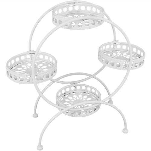 SUNNYDAZE DECOR  Sunnydaze 4-Tier Ferris Wheel Indoor/outdoor Plant Stand - 28 In White