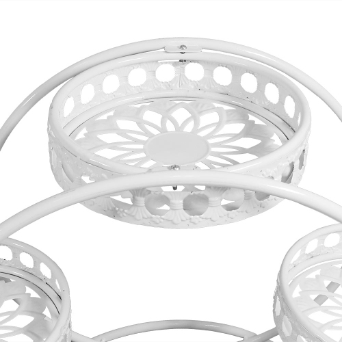 Sunnydaze White 4-Tier Ferris Wheel Indoor/Outdoor Plant Stand - 28 in