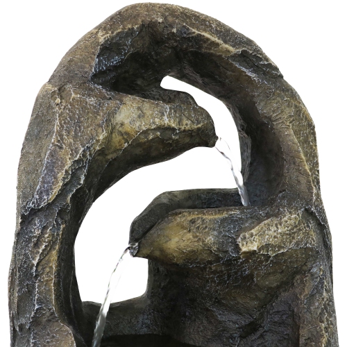 Sunnydaze Cavernous Rock Tiers Resin Indoor Water Fountain - 12 in