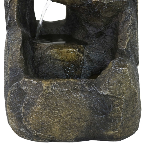 Sunnydaze Cavernous Rock Tiers Resin Indoor Water Fountain - 12 in