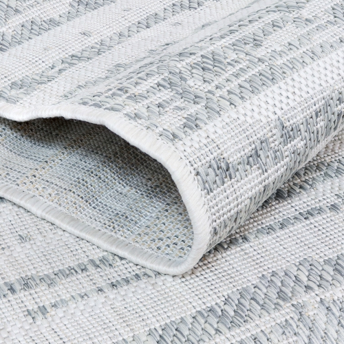 Sunnydaze Artistic Storms Outdoor Area Rug - Iced Silver - 5 ft x 7 ft