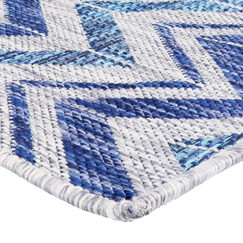 Sunnydaze Chevron Dreams Outdoor Area Rug - Blue/Gray - 5 ft x 7 ft