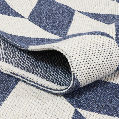 Sunnydaze Geometric Affinity Indoor Area Rug - Steel Blue - 5 ft x 7 ft