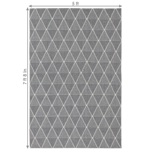 Sunnydaze Lattice Perfection Indoor Area Rug - Charcoal - 5 ft x 7 ft