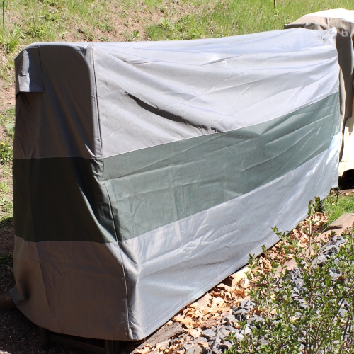 Housse robuste en polyester pour support à bûches 4&nbsp;pi de Sunnydaze - Gris-vert