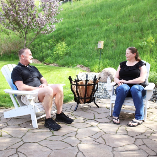 Sunnydaze Lake Style Adirondack Chair with Cup Holder - Set of 2