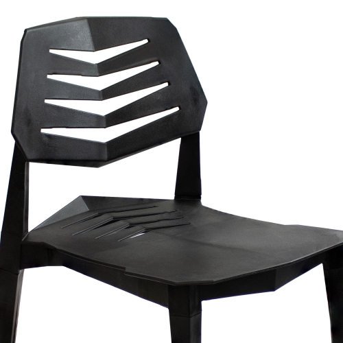 Sunnydaze Matisse Polypropylene Outdoor Dining Chair - Black - Set of 2