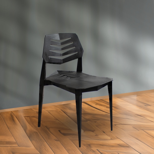 Sunnydaze Matisse Polypropylene Outdoor Dining Chair - Black - Set of 4