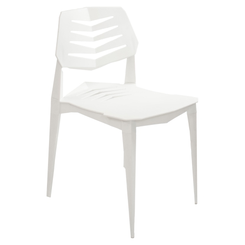 Chaise de salle à manger d'extérieur en polypropylène Matisse de Sunnydaze - Blanc