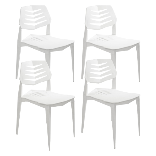 Sunnydaze Matisse Polypropylene Outdoor Dining Chair - White - Set of 4