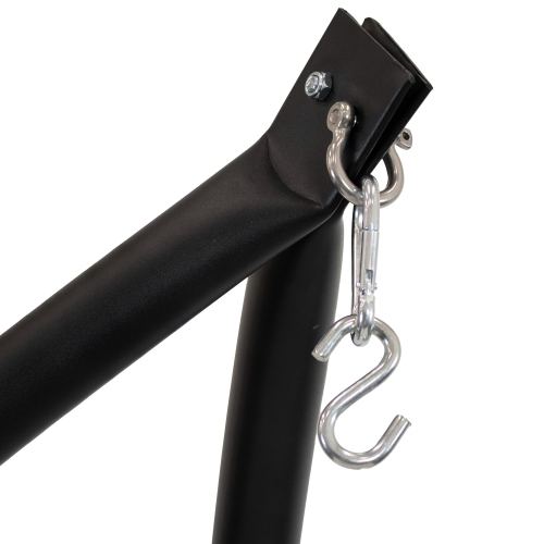 Support de chaise-hamac courbé en acier de Sunnydaze - Noir - 84 po