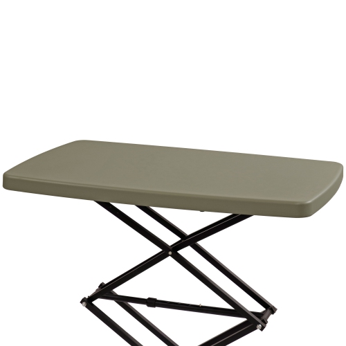 Sunnydaze Rectangular Plastic Top Adjustable Leg Patio Table - Gray