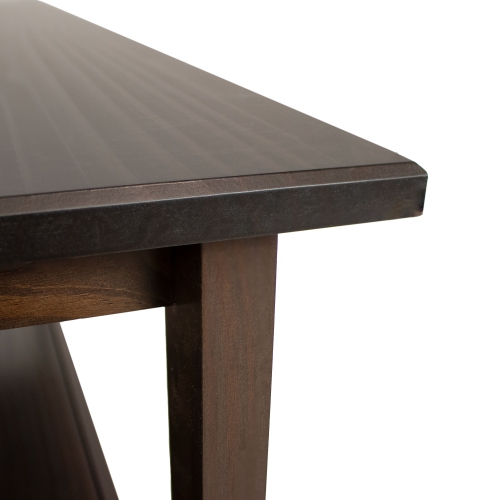 Sunnydaze Solid Pine Coffee Table with Shelf - Dark Brown - 43.5 in