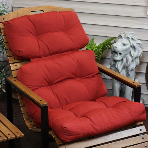 Sunnydaze Indoor/Outdoor Olefin Tufted High-Back Chair Cushion - Red