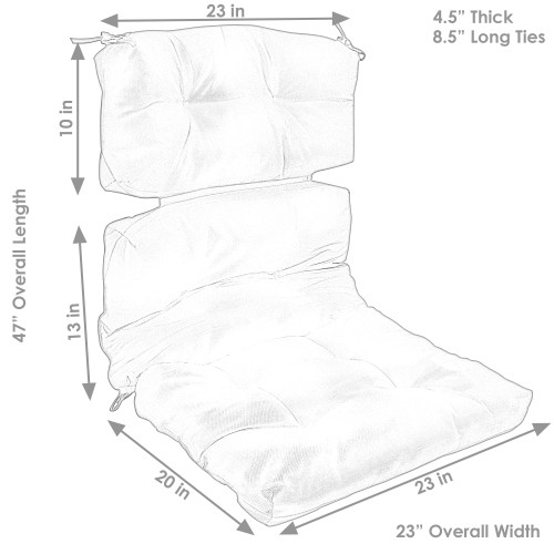 Sunnydaze Indoor/Outdoor Olefin Tufted High-Back Chair Cushion - Red