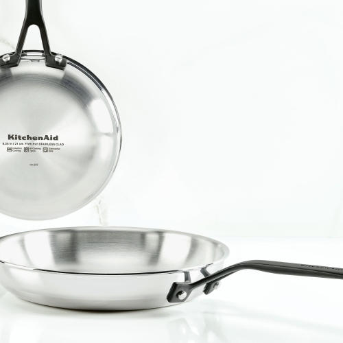 KitchenAid 5-Ply Clad Stainless Steel Frying Pan Set, 2-Piece, Polished Stainless Steel
