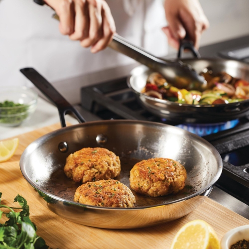 KitchenAid 5-Ply Clad Stainless Steel Frying Pan Set, 2-Piece, Polished Stainless Steel