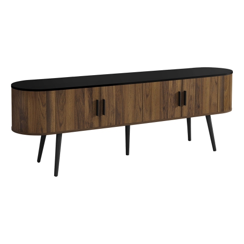 Monarch Specialties I 2784 - Tv Stand, 72 Inch, Media Entertainment Center, Storage Cabinet, Console, Storage Shelves, Bedroom, Living Room, Walnut