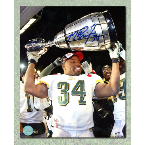 Mike Pringle Edmonton Eskimos photo autographiée 8 x 10 de la Coupe Grey