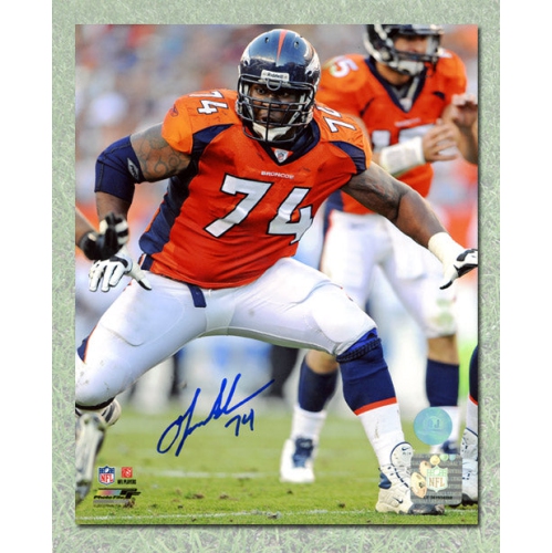 Photo autographiée 8 x 10 de recrue de la NFL des Broncos de Denver de Franklin à Orlando