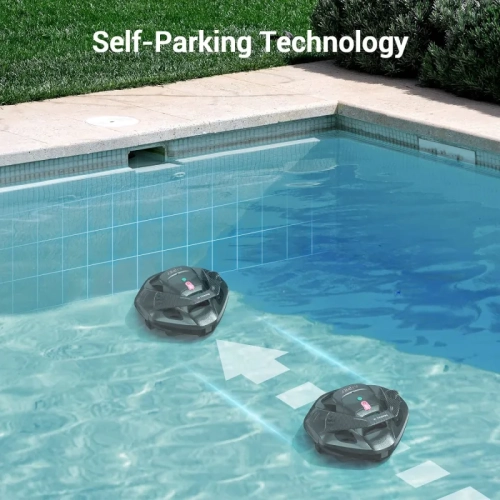 Nettoyeur de piscine robotique sans fil Seagull se | 90&nbsp;Min Runtime, voyant DEL, stationnement automatique - Gris