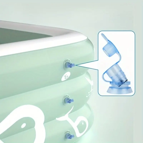 Luxury Spacious Deluxe Inflatable Pool Set | Slide, Sunshade, Foot Pump & Repair Kit - Large Size 103.15" X 68.9" X 23.62"