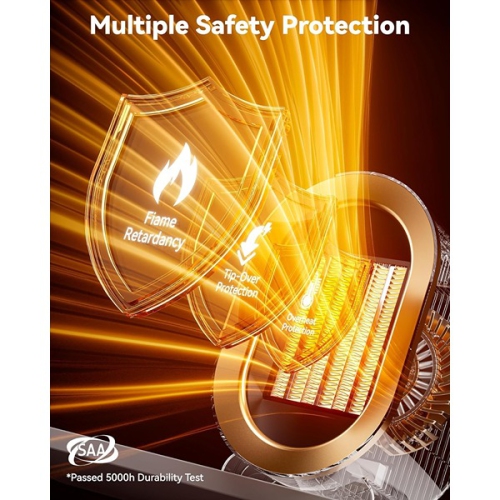 QQT 23 x 16.3 x 14.5 cm Space Heater 1200W PTC Space Heater for Indoor Use Quiet Desk Heater for Office Energy Saving Bathroom Heater Dark Black