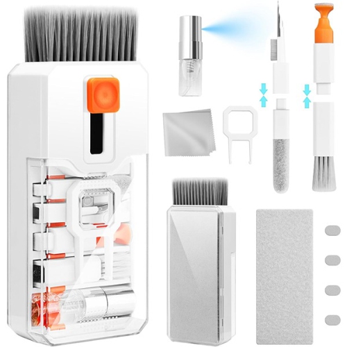 Ordifin 12,19 x 6,35 x trousse de nettoyage pour clavier 3,76&nbsp;cm Nettoyant pour ordinateur portable 10 en 1 brosse de nettoyage pour écran d'ord