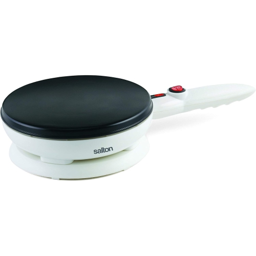 Machine à crêpes et à tortillas sans fil de Salton - avec plat et spatule en prime, surface de cuisson antiadhésive et contrôle automatique de la tem