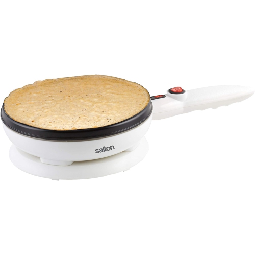 Salton Cordless Crepe Maker & Tortilla Maker - With Bonus Batter Dish & Spatula, Non-Stick Cooking Surface & Automatic Temperature Control for 7.5"