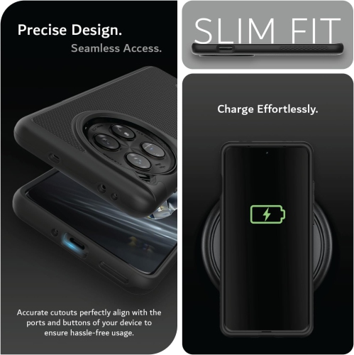 TUDIA MergeGrip OnePlus 12 Case Military Grade - Matte Black