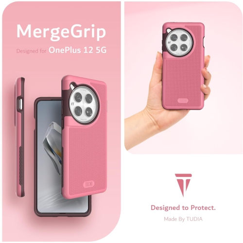 TUDIA MergeGrip OnePlus 12 Case Military Grade - Smokey Pink