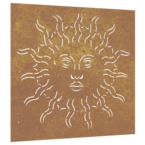 Décoration murale de jardin vidaXL 55 x55&nbsp;cm Corten en acier design solaire
