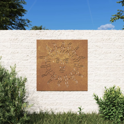 Décoration murale de jardin vidaXL 55 x55 cm Corten en acier design solaire