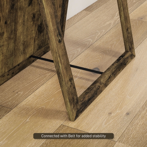 HOMCOM 58" x 20" Full Length Mirror with Frame, Floor Standing Mirror, Rectangular Full Body Mirror for Bedroom, Living Room, Rustic Brown