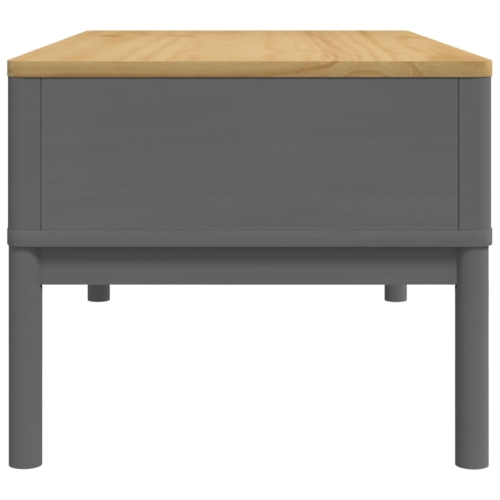 vidaXL Coffee Table FLORO Grey 99x55.5x45 cm Solid Pine Wood